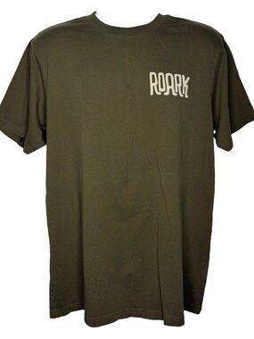 Roark Unhustle Organic Cotton T-shirt Size L Olive Green Bicycle Skateboard